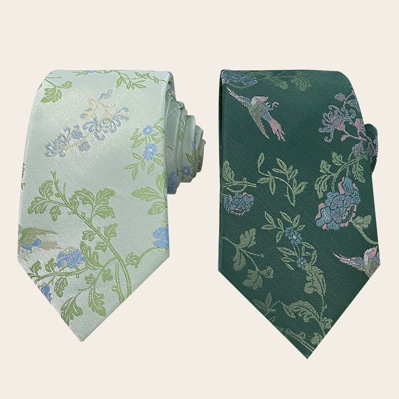 Herren-Krawatte aus Polyester im Urlaubsstil mit Blumenmuster