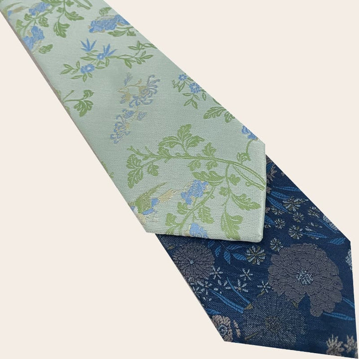 Herren-Krawatte aus Polyester im Urlaubsstil mit Blumenmuster