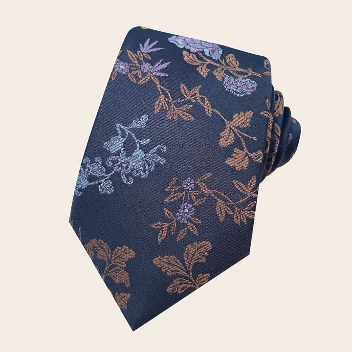 Herren-Krawatte aus Polyester im Urlaubsstil mit Blumenmuster