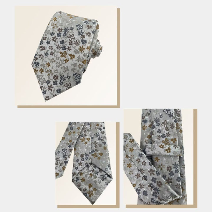 Herren-Krawatte aus Polyester mit Blumenmuster und Frühlingsmotiv