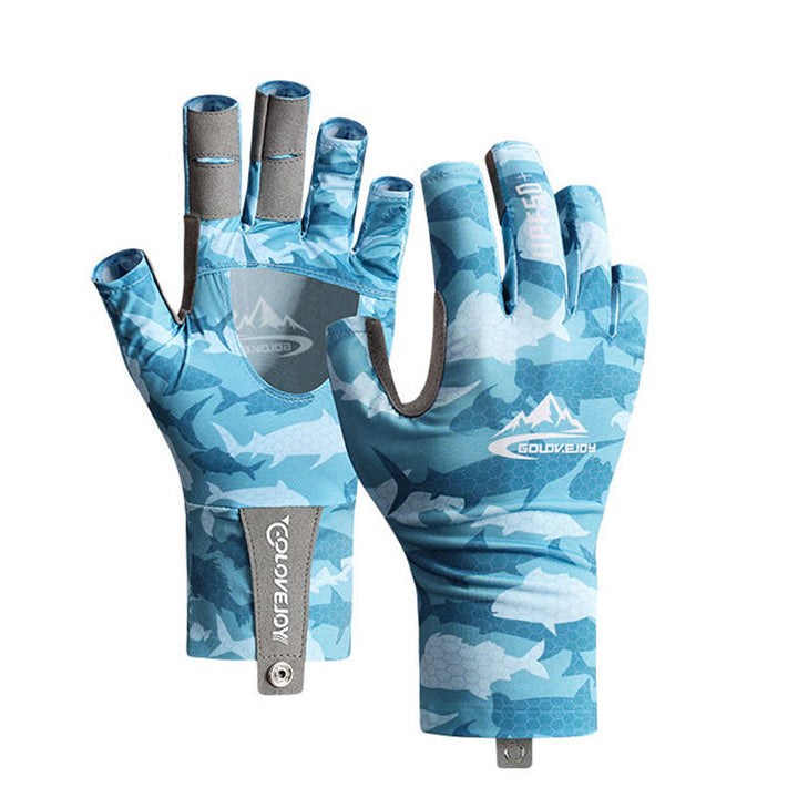 Halbfingerhandschuhe aus Eisseidengewebe zum Angeln im Freien mit UV-Schutz