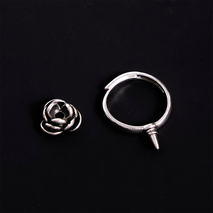 Abnehmbarer, verstellbarer Selbstverteidigungsring mit gedrehter Rose