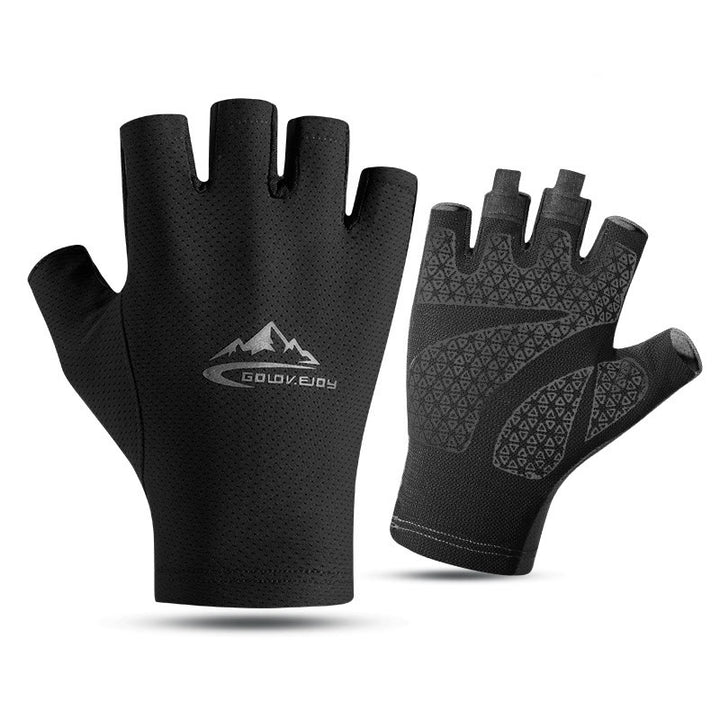 Atmungsaktive Halbfingerhandschuhe aus Eisseide für den Außenbereich, Sonnenschutz