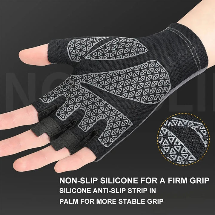 Atmungsaktive Halbfingerhandschuhe aus Eisseide für den Außenbereich, Sonnenschutz