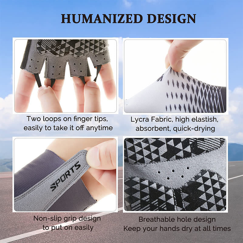 Sportliche rutschfeste, atmungsaktive fingerlose Handschuhe