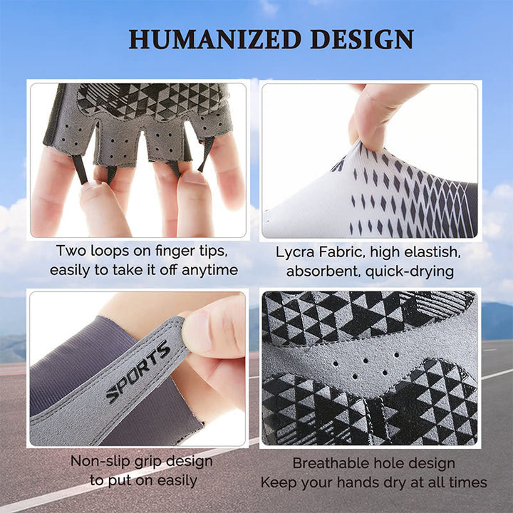 Sportliche rutschfeste, atmungsaktive fingerlose Handschuhe