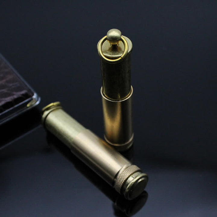 Retro Bronze Schlüsselanhänger Ring Tragbares nachfüllbares Kerosinfeuerzeug - image 6