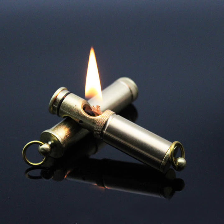 Retro Bronze Schlüsselanhänger Ring Tragbares nachfüllbares Kerosinfeuerzeug - image 0