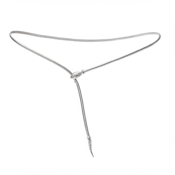 Damen Goldener silberner Schlangenkettengürtel Metall Taillenkette