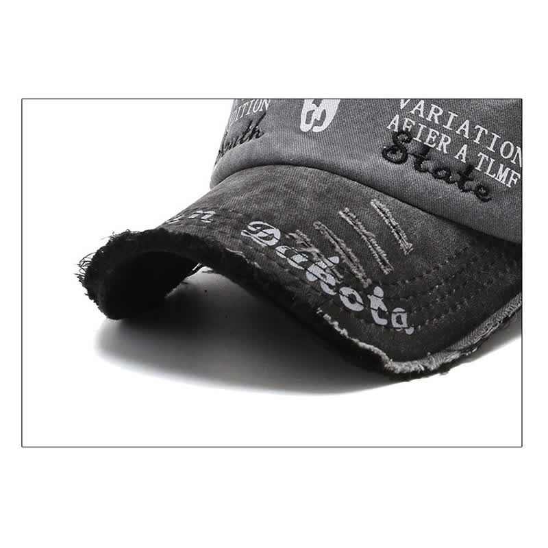 Baseballkappe mit aufgesticktem Longhorn-Bullenkopf und gewaschener Schrift