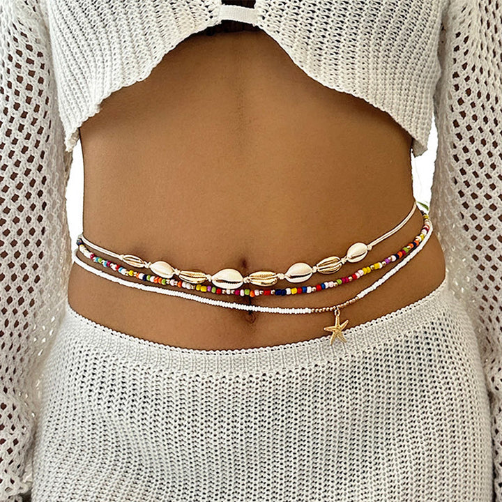 Boho-Sommer-Hüftkette mit bunten Perlen für Damen