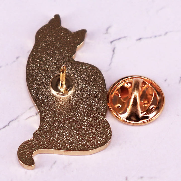Mystische Sternenhimmel Katze Emaille Pin Brosche