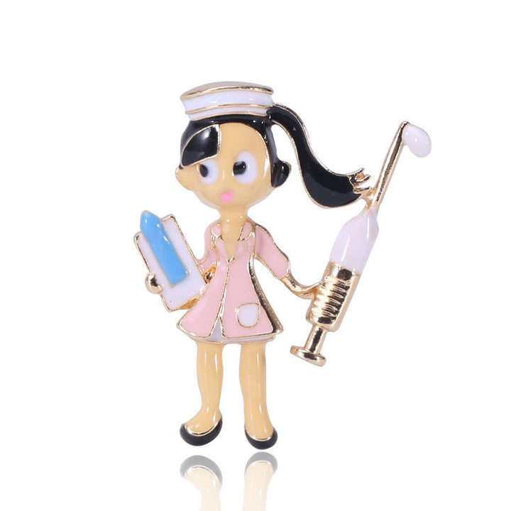 Cartoon Krankenschwester Medizinische Krankenschwester Geschenk Emaille Brosche