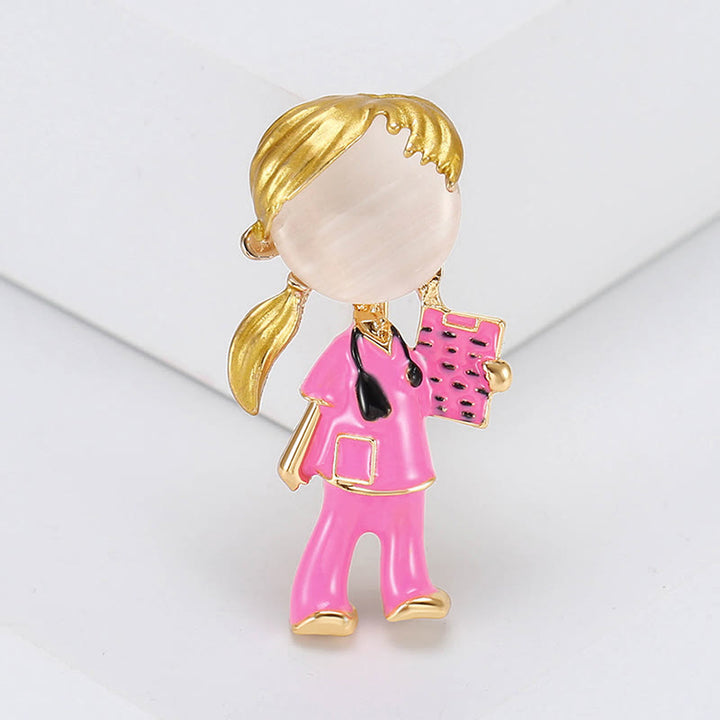 Cut Nurse Medical Serie Krankenschwester Geschenk Emaille Brosche