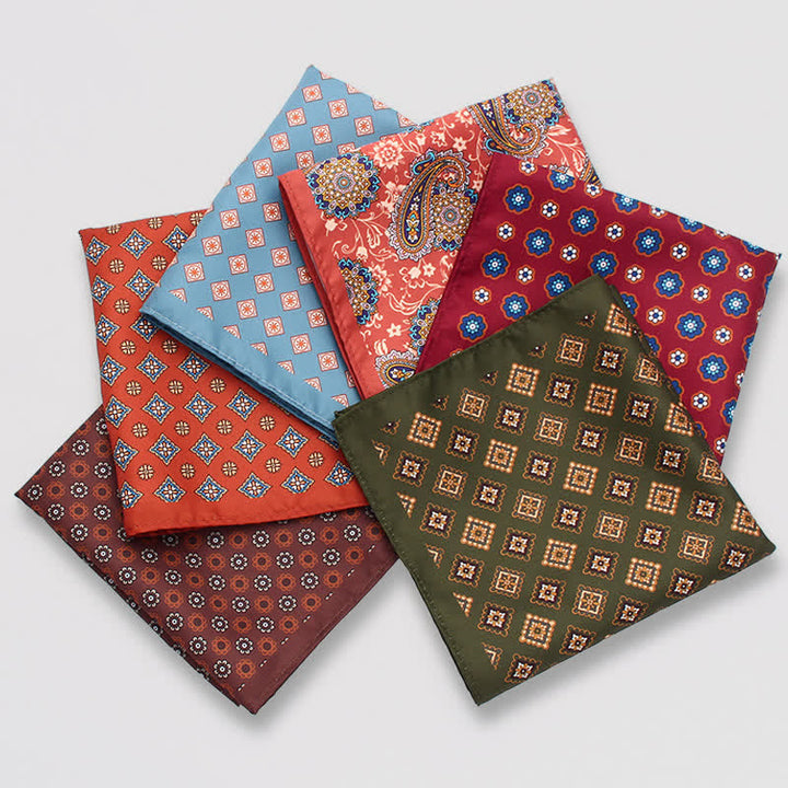 Herren Vintage Paisley Punkte Muster Business Einstecktuch