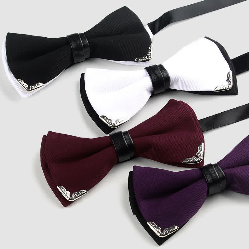 Herren Elegante Goldene Fliege mit Metallbesatz