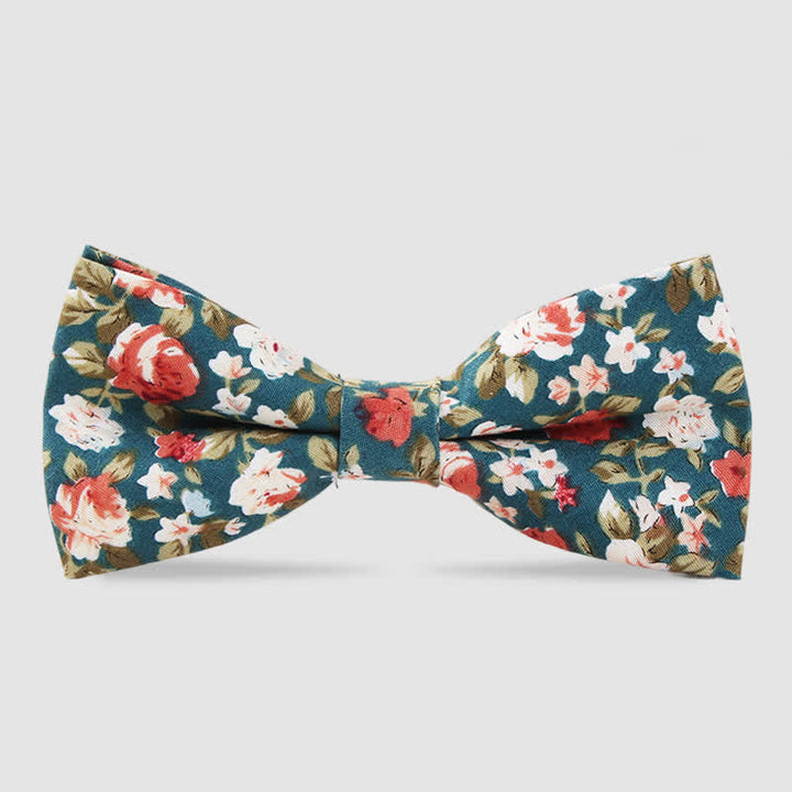 Herren Baumwolle Wald Blumenmuster Fliege
