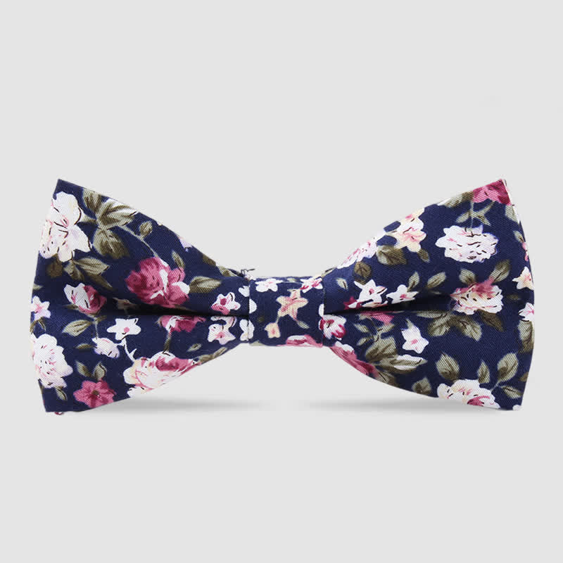 Herren Baumwolle Wald Blumenmuster Fliege - Marineblau - image 2