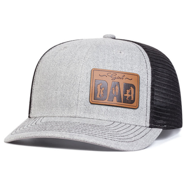 Verstellbare Trucker-Mütze mit Lederaufnäher für Mädchen und Papa