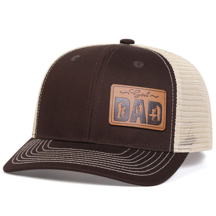 Verstellbare Trucker-Mütze mit Lederaufnäher für Mädchen und Papa