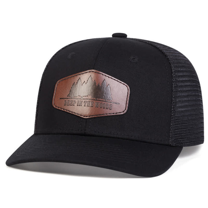 Trucker-Mütze „Deep In The Woods“ aus Leder mit Label-Patch