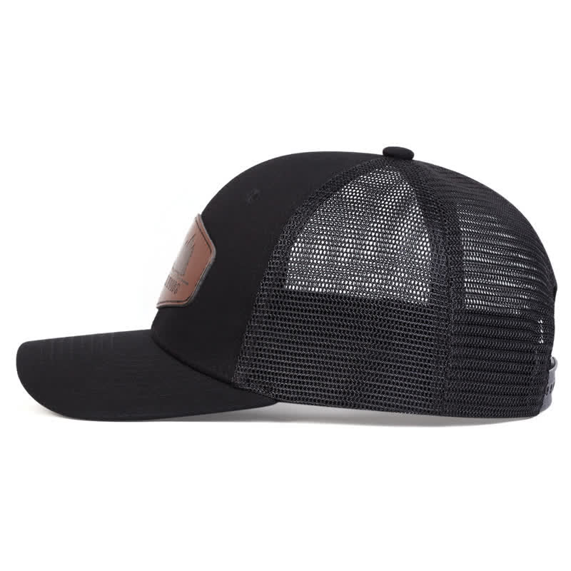 Trucker-Mütze „Deep In The Woods“ aus Leder mit Label-Patch