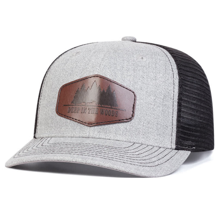 Trucker-Mütze „Deep In The Woods“ aus Leder mit Label-Patch