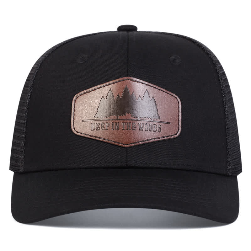 Trucker-Mütze „Deep In The Woods“ aus Leder mit Label-Patch