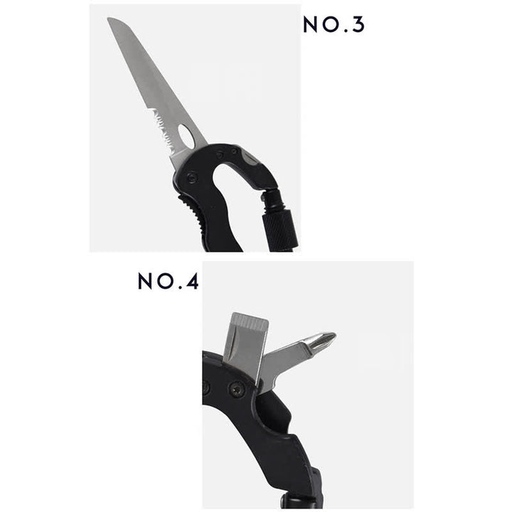 5-in-1-Multitool-Klappmesser D-förmige Schnalle Karabiner Schlüsselanhänger