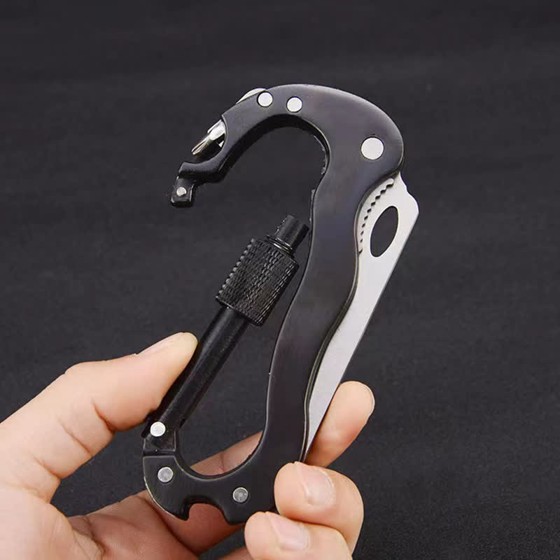 5-in-1-Multitool-Klappmesser D-förmige Schnalle Karabiner Schlüsselanhänger