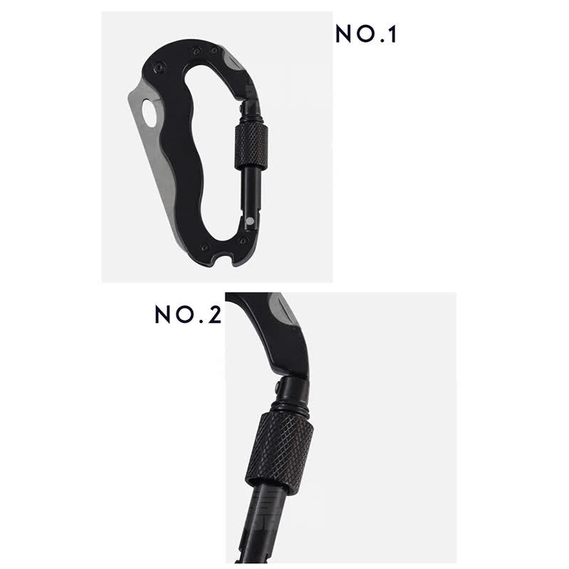 5-in-1-Multitool-Klappmesser D-förmige Schnalle Karabiner Schlüsselanhänger