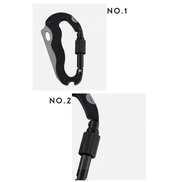 5-in-1-Multitool-Klappmesser D-förmige Schnalle Karabiner Schlüsselanhänger