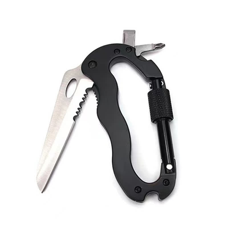 5-in-1-Multitool-Klappmesser D-förmige Schnalle Karabiner Schlüsselanhänger