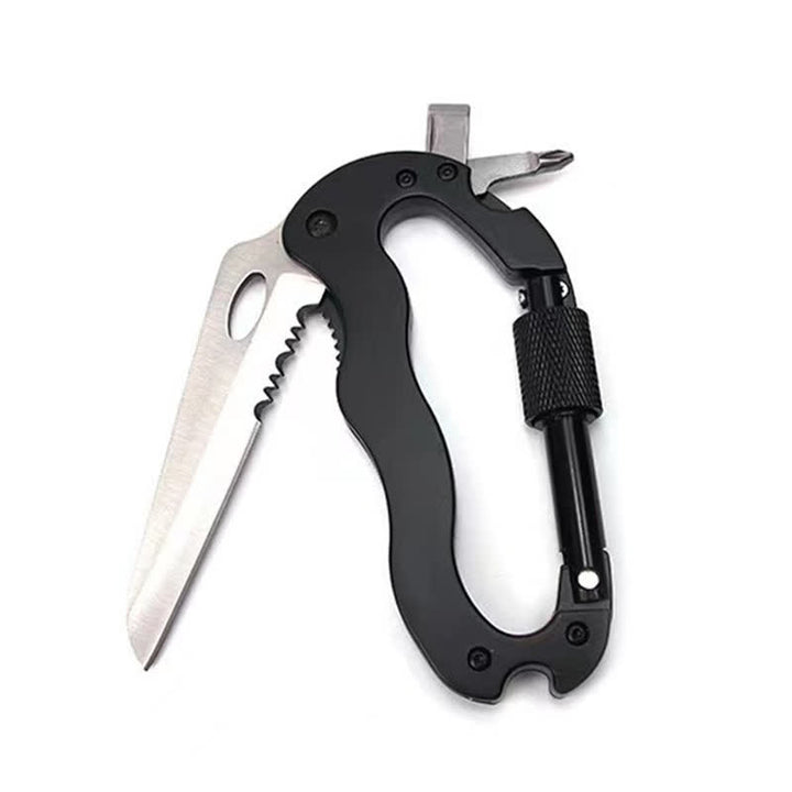 5-in-1-Multitool-Klappmesser D-förmige Schnalle Karabiner Schlüsselanhänger