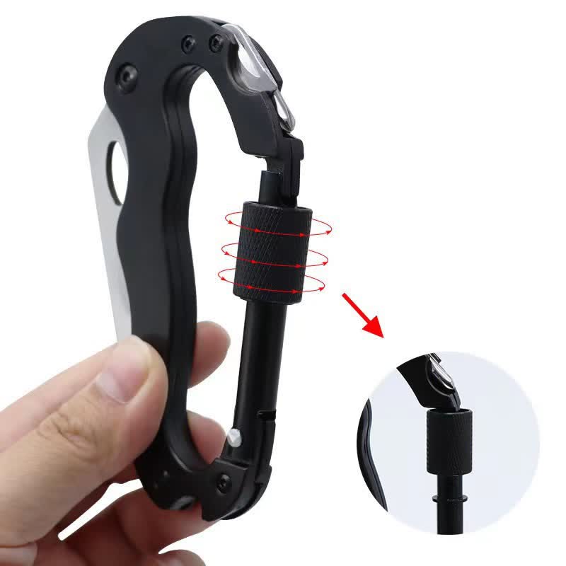 5-in-1-Multitool-Klappmesser D-förmige Schnalle Karabiner Schlüsselanhänger