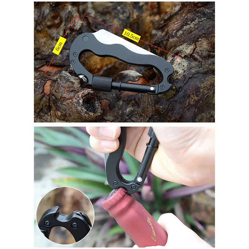 5-in-1-Multitool-Klappmesser D-förmige Schnalle Karabiner Schlüsselanhänger