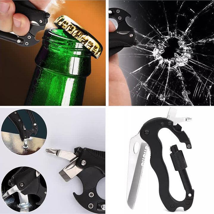 5-in-1-Multitool-Klappmesser D-förmige Schnalle Karabiner Schlüsselanhänger