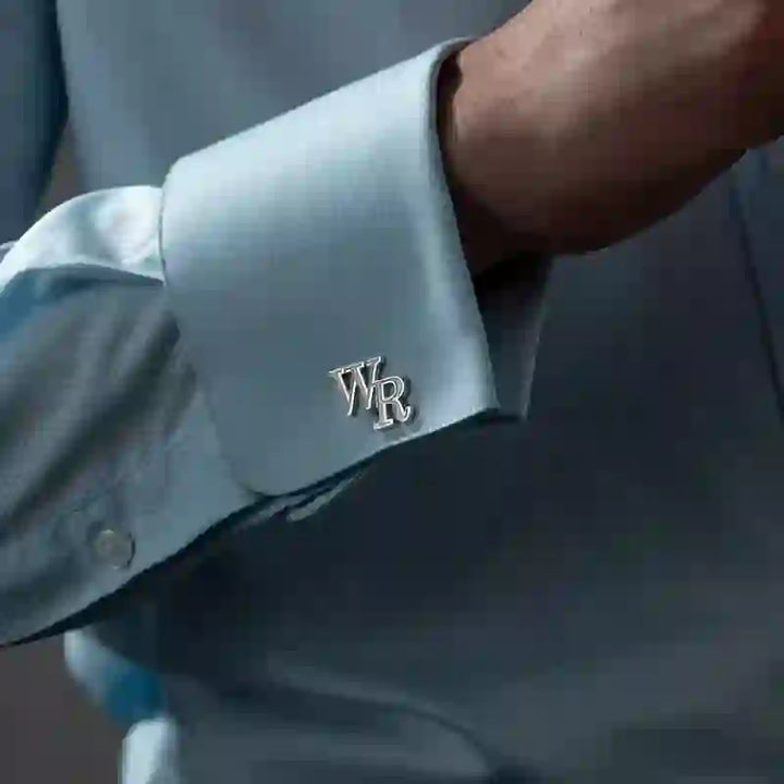 1 Paar benutzerdefinierte Buchstabenknopfabdeckungen Set Anzugmanschettenknöpfe - image 4