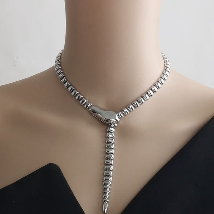 Damen Retro Schlangenförmiger Taillenkettengürtel aus Metall