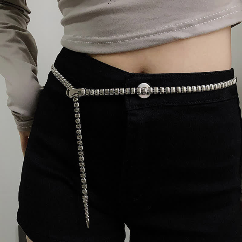 Damen Retro Schlangenförmiger Taillenkettengürtel aus Metall