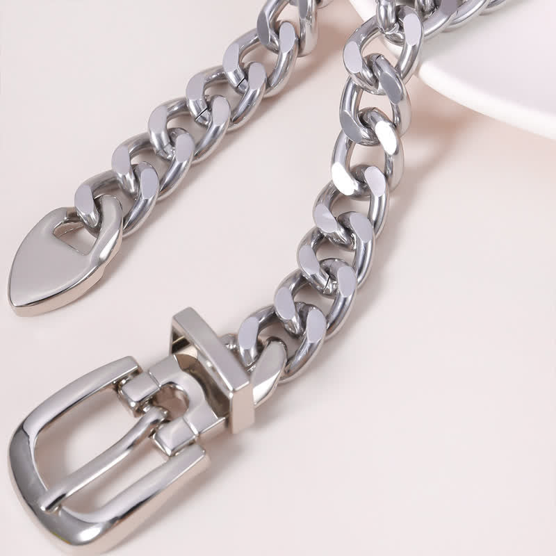 Mehrschichtiger Taillengürtel aus Metall mit Gliederketten für Damen