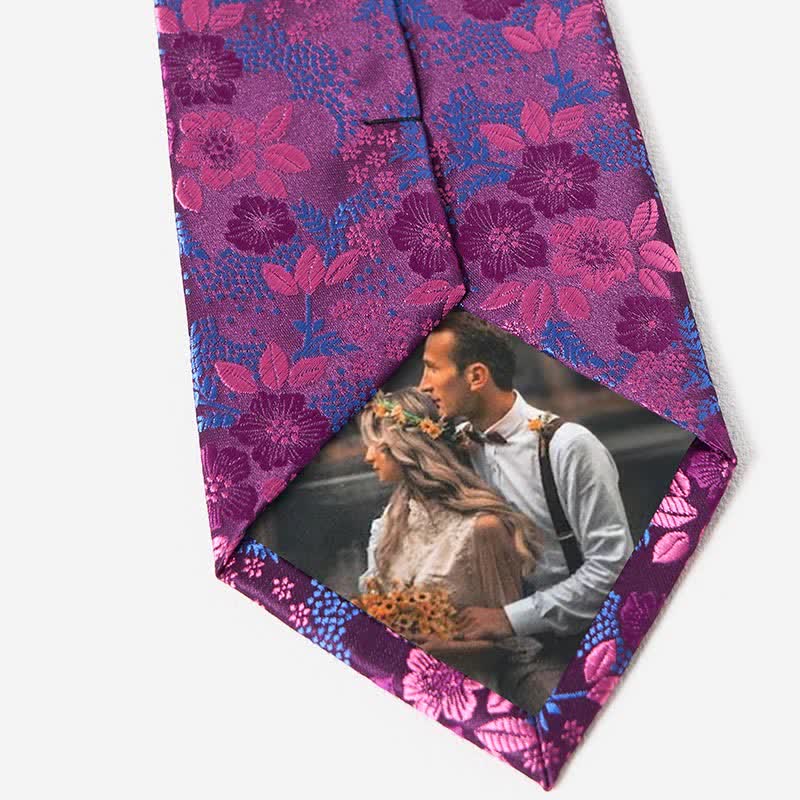 2-teiliges Krawattenset für Herren mit Pflaumenblüten-Blumenmuster