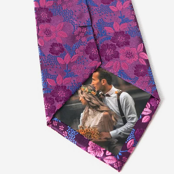 2-teiliges Krawattenset für Herren mit Pflaumenblüten-Blumenmuster
