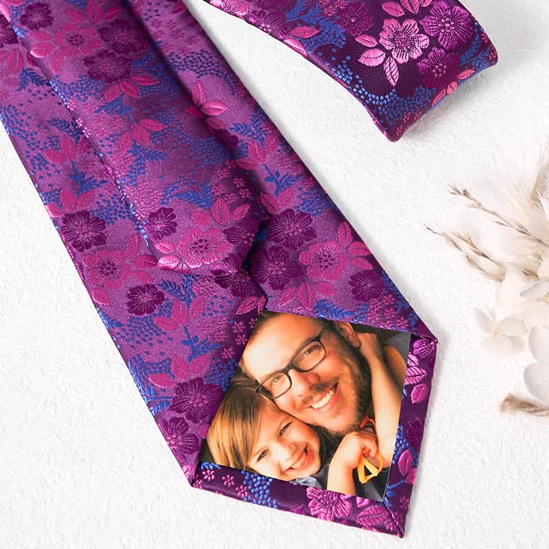 2-teiliges Krawattenset für Herren mit Pflaumenblüten-Blumenmuster