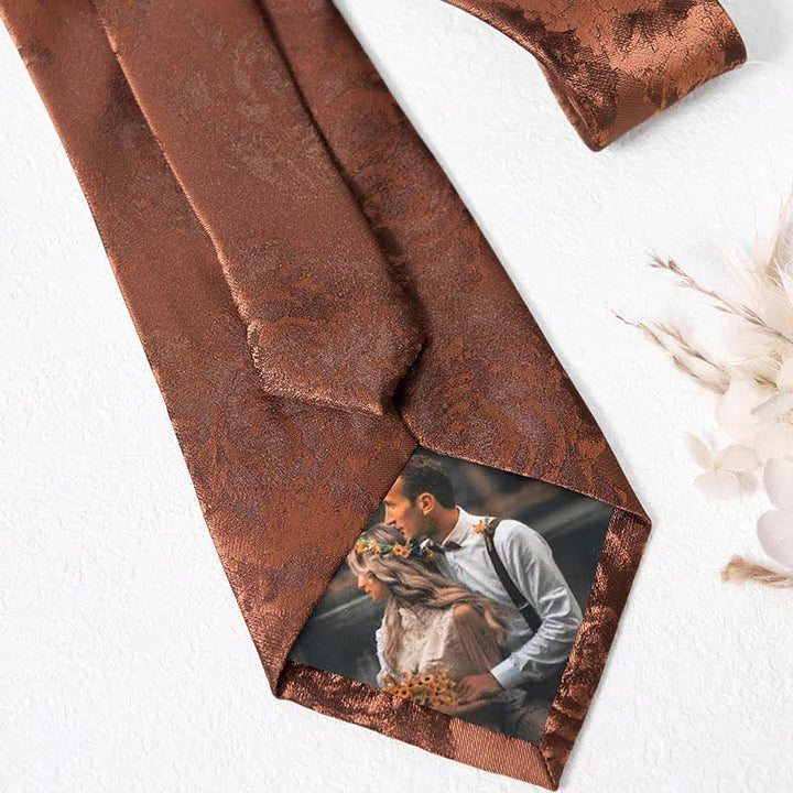 3Stk Vintage Bronze Blumen Fliegen- und Krawatten-Set für Herren