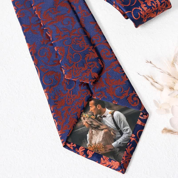 3er-Set Herren-Krawatten Orange Vine &amp; Navy 