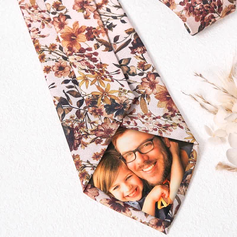 Lässige Krawatte mit Blumenmuster in Orange und Elfenbein für Herren - image 4