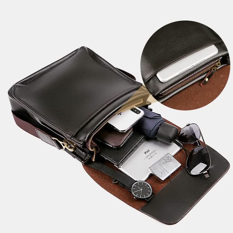 Klassische Messenger Bag mit mehreren Taschen und großem Fassungsvermögen