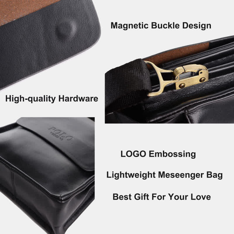 Klassische Messenger Bag mit mehreren Taschen und großem Fassungsvermögen