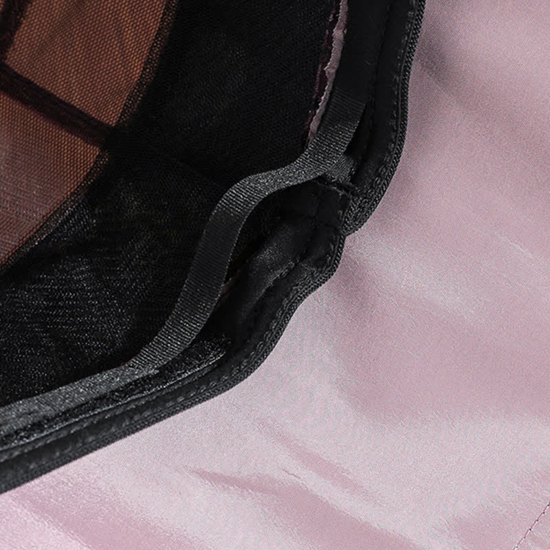 Damen Sonnenhut aus echter Seide mit Spitzenrand und Blumendekor